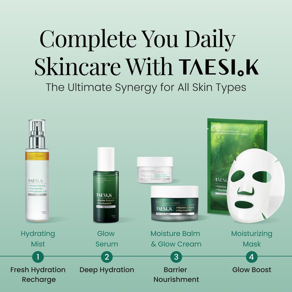 Daily Refresh Hydrating Sheet Mask (6ea), Dewy Glow Niacinamide Face Mask, Dry, Dehydrated&Sensitive Skin, Soothing Hydration Care with Peptides, Retinol & Marine Complex, Korean Skin Care