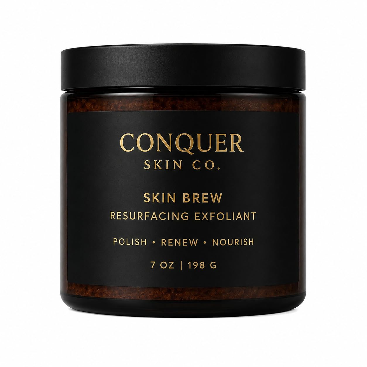 Conquer Skin Co. Skin Brew Resurfacing Exfoliant Body Polish with Coffee, Papaya Powder,Brown Sugar and Adzuki Bean, 7 oz
