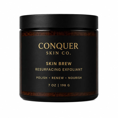 Conquer Skin Co. Skin Brew Resurfacing Exfoliant Body Polish with Coffee, Papaya Powder,Brown Sugar and Adzuki Bean, 7 oz