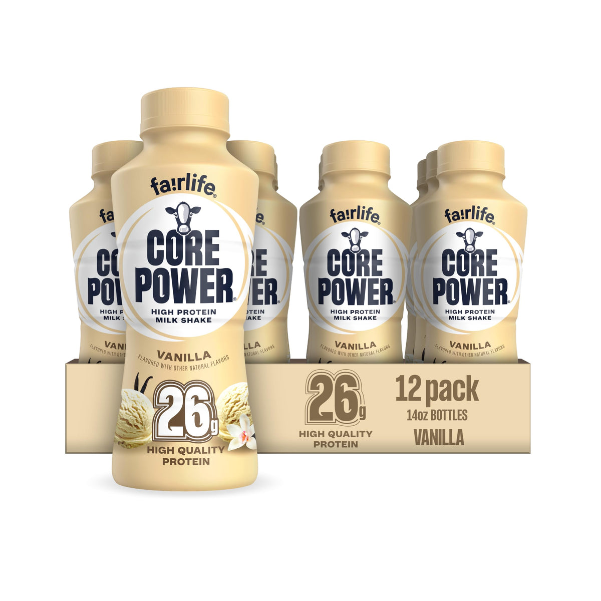 Core Power Fairlife 26g Protein Milk Shakes, Liquid Ready To Drink for Workout Recovery, Chocolate, 14 Fl Oz Bottle (Pack of 12)