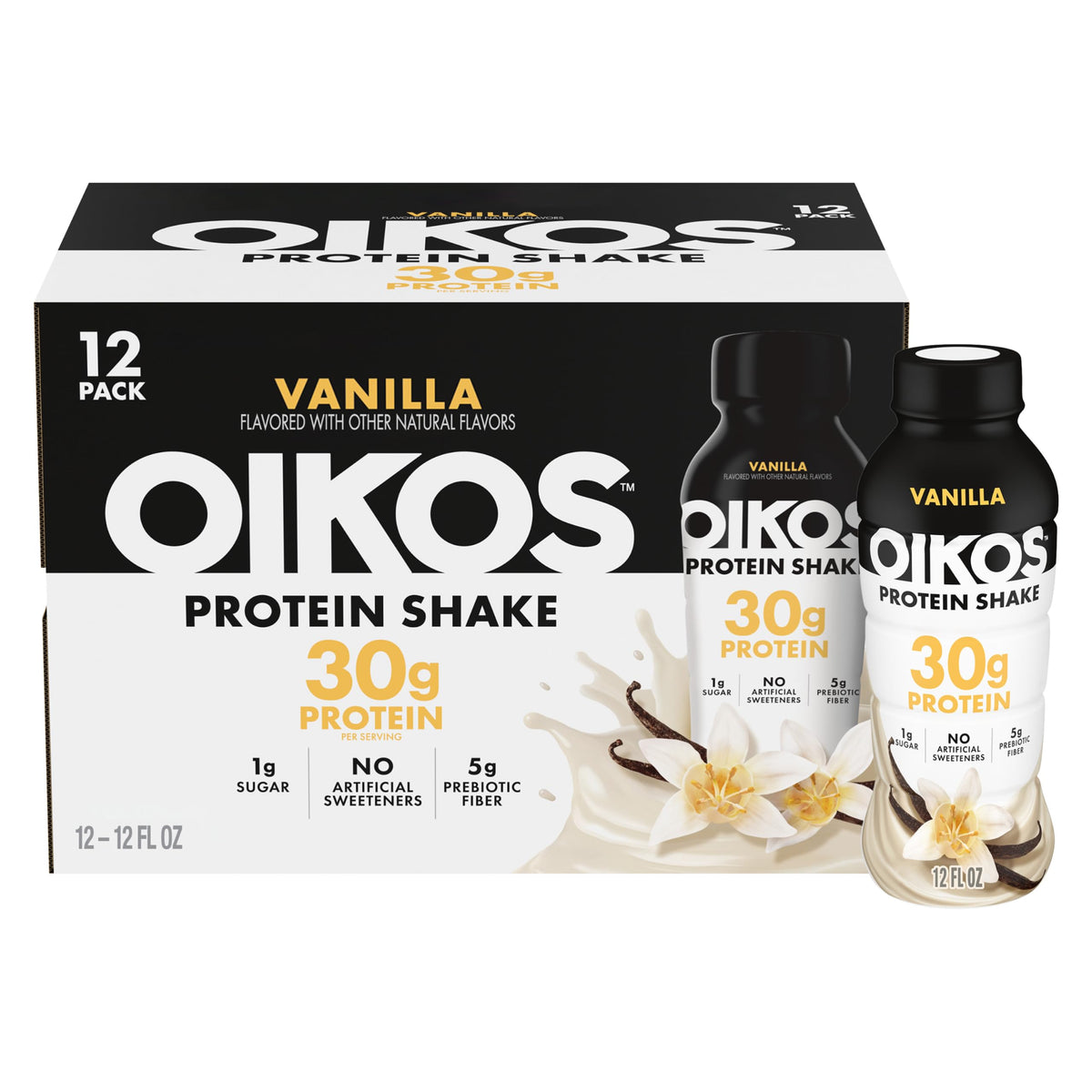 Oikos Protein Shake, Salted Caramel, 30g Protein, 12 fl oz, 12 Count