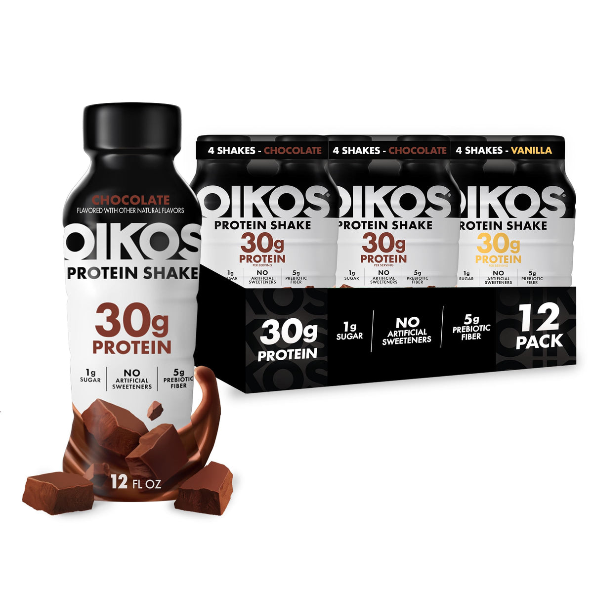 Oikos Protein Shake, Salted Caramel, 30g Protein, 12 fl oz, 12 Count