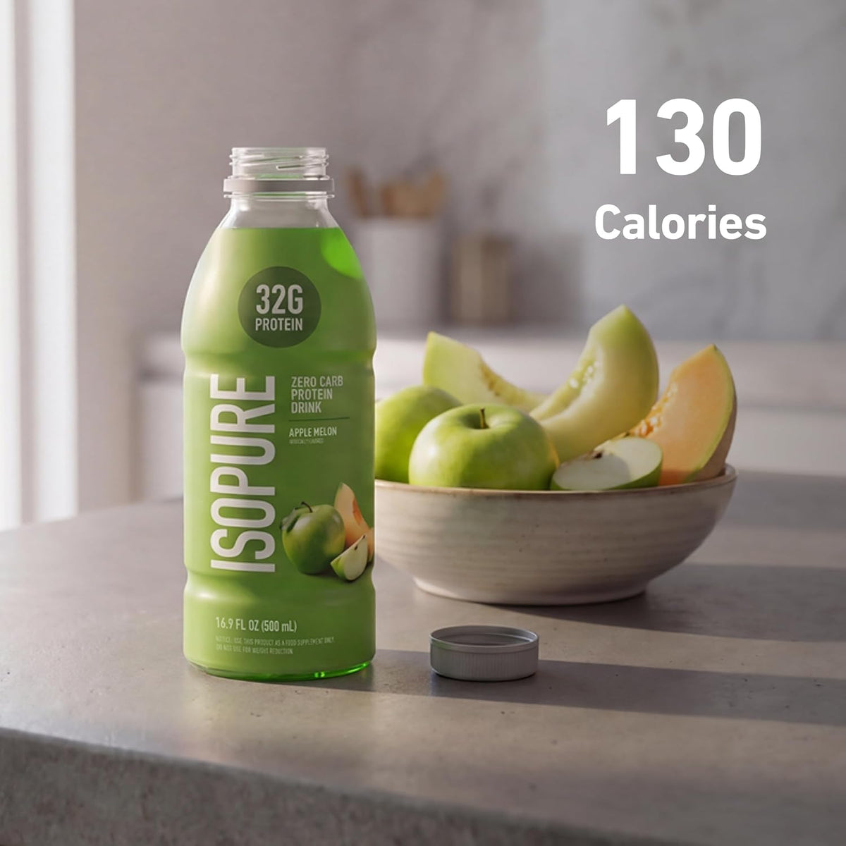 Isopure Zero Carb Clear Protein Drink, Apple Melon 12 Count