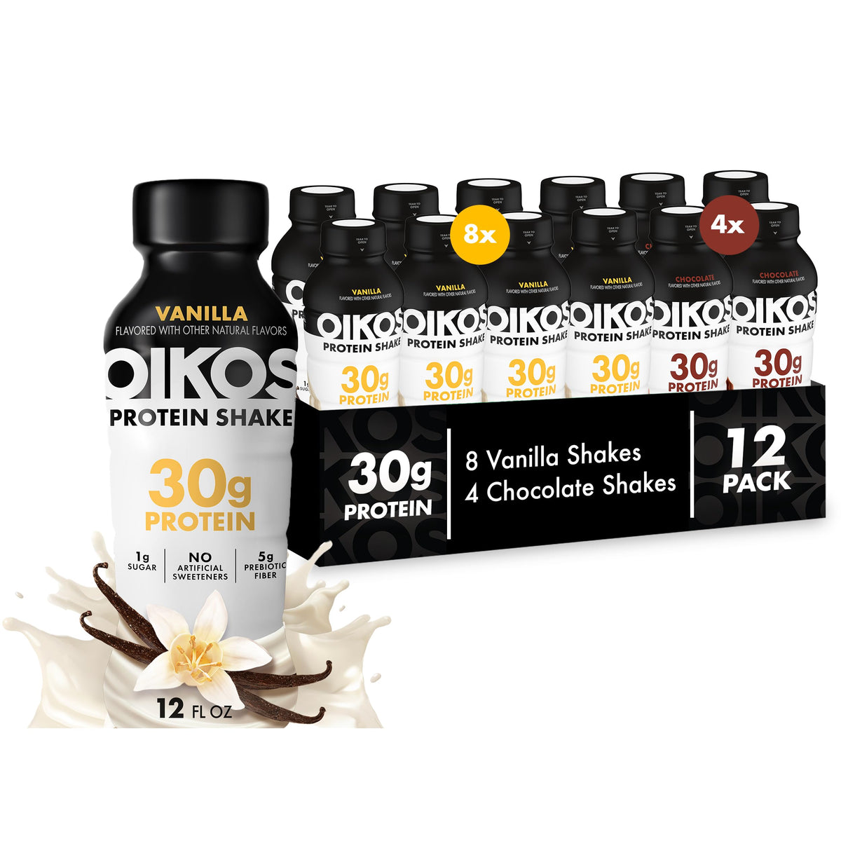Oikos Protein Shake, Salted Caramel, 30g Protein, 12 fl oz, 12 Count