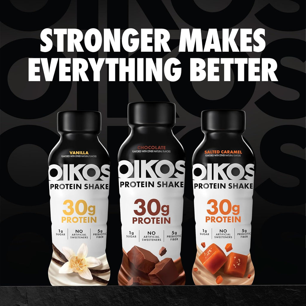 Oikos Protein Shake, Salted Caramel, 30g Protein, 12 fl oz, 12 Count
