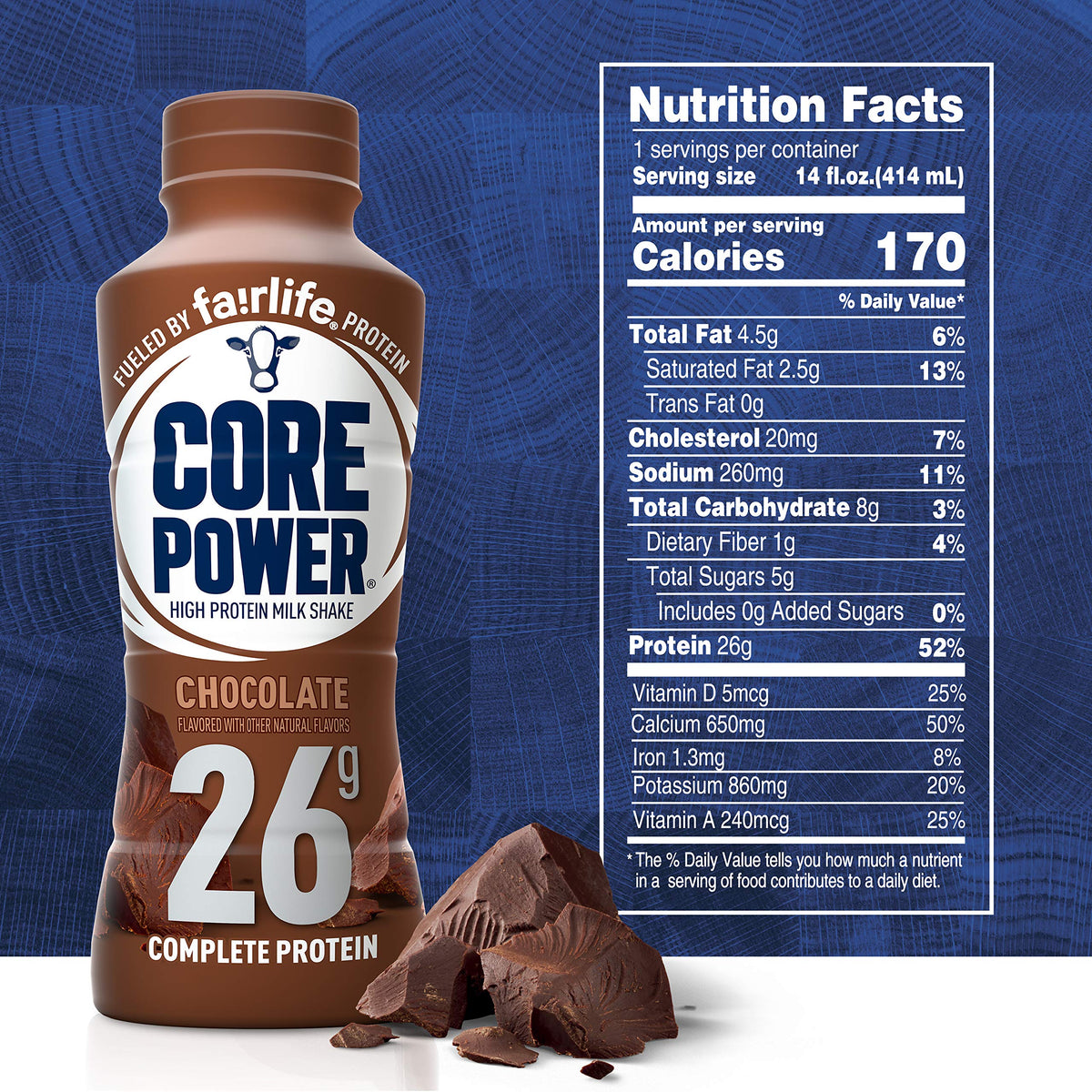 Core Power Fairlife 26g Protein Milk Shakes, Liquid Ready To Drink for Workout Recovery, Chocolate, 14 Fl Oz Bottle (Pack of 12)